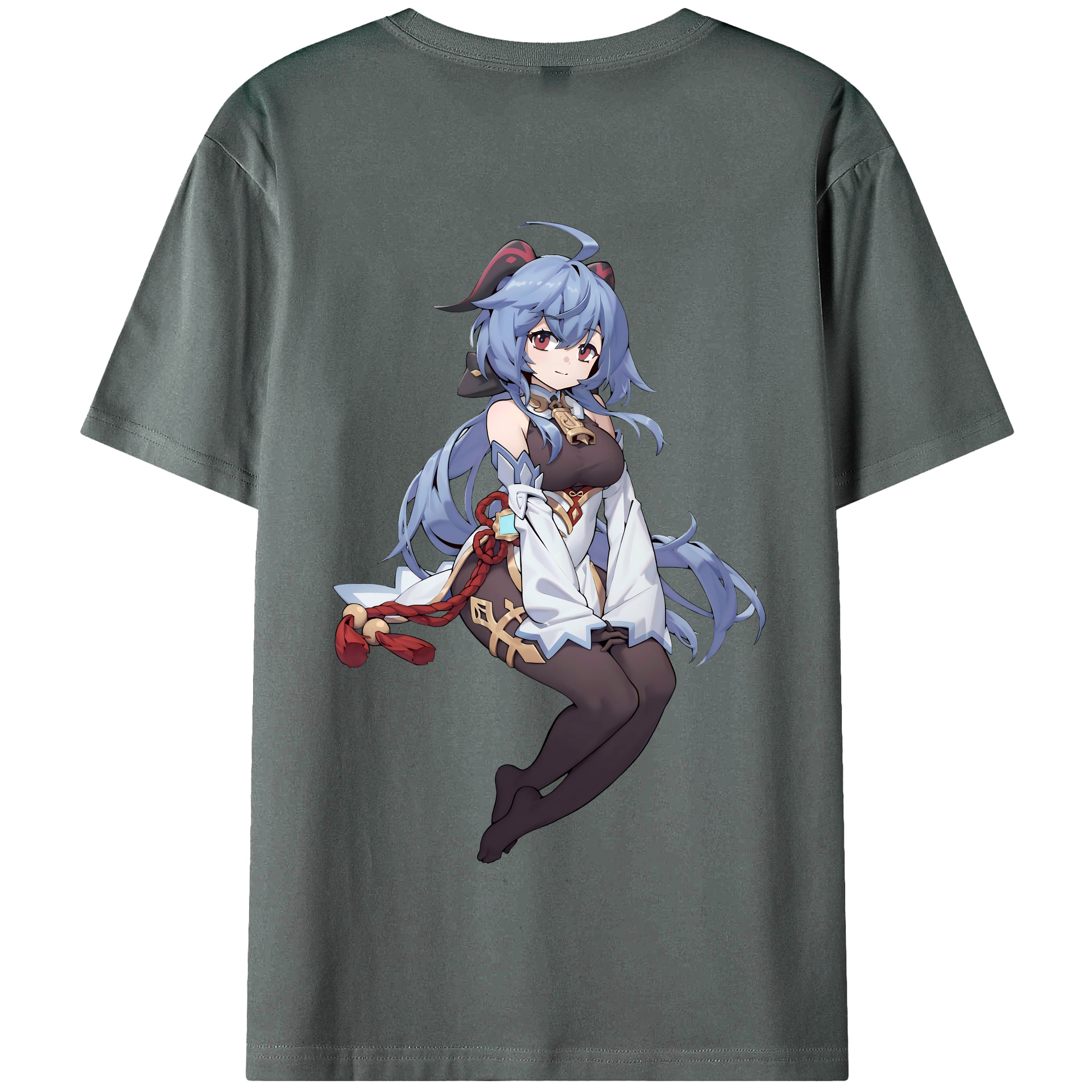 げんし神 甘雨 かんう genshin Ganyu 綿100％半袖Tシャツ（背面プリント）